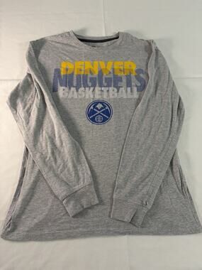 NBA UNK Men’s Large Grey Denver Nuggets Long Sleeve Shirt
